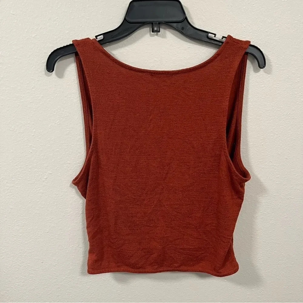 Leith burnt Orange Cross Wrap tank Top size XL